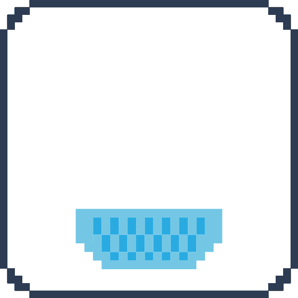 Blooming pixel-art plant